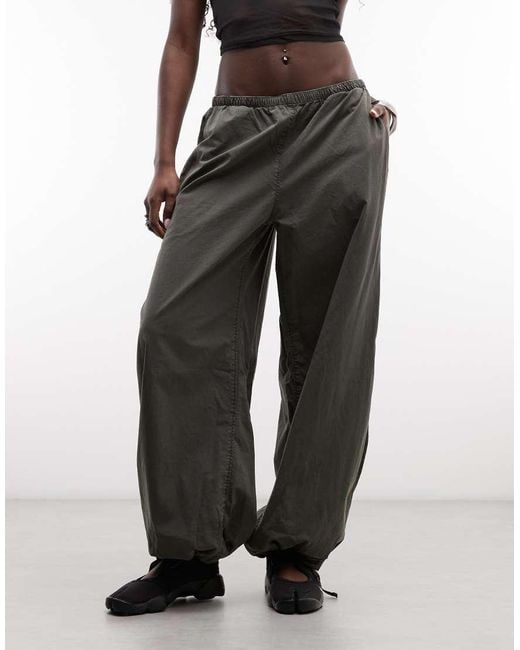 Weekday Green Ripstop Oversized Trousers With Drawstring Hem