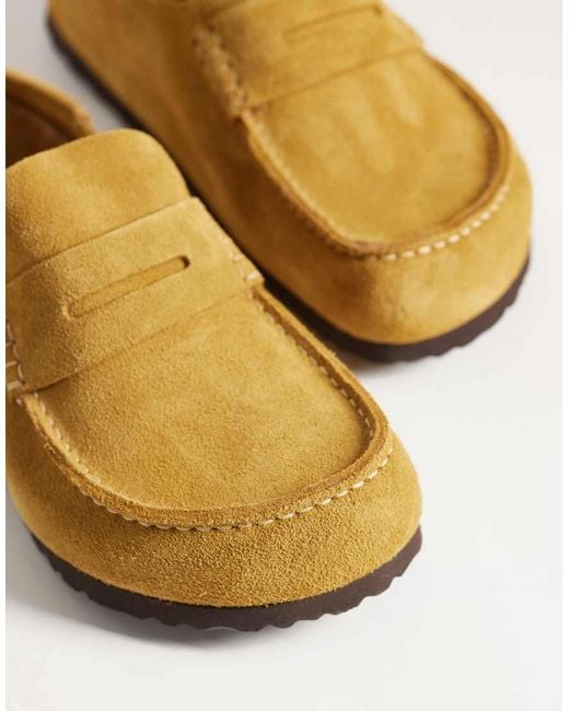Birkenstock Yellow Unisex Naples Suede Clogs