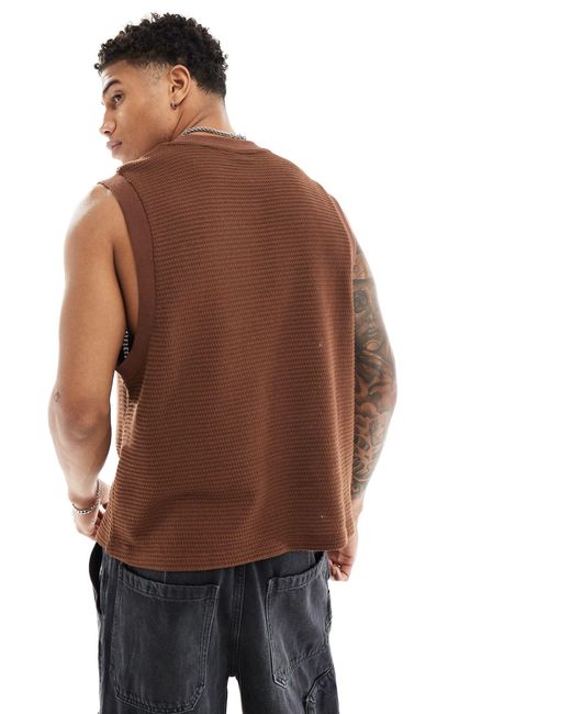 Chaleco marrón holgado con acabado texturizado ASOS de hombre de color Brown