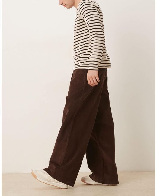 ASOS Brown Super Baggy Trousers for men