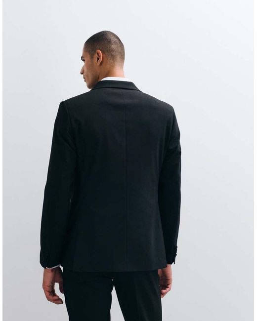 ASOS Blue Slim Double Breasted Tuxedo Suit Jacket for men