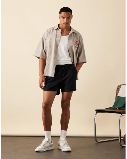 ASOS Black Slim Shorter Length Shorts for men