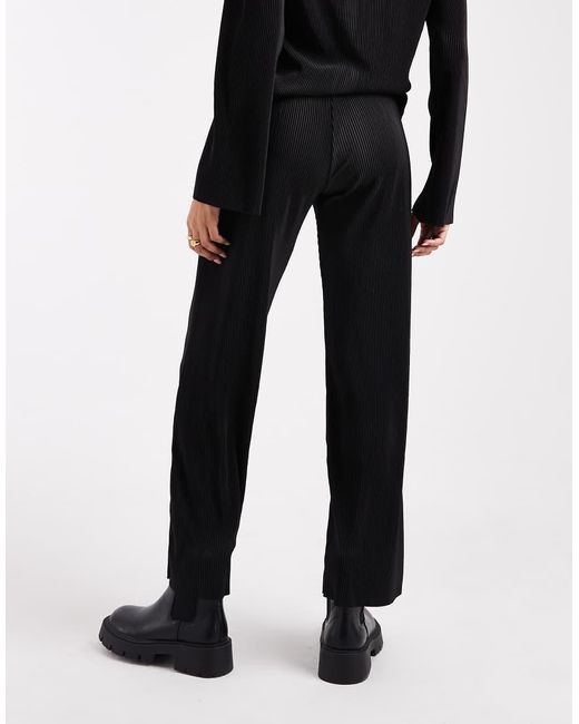 Mama.licious Black Mamalicious Maternity Plisse Straight Leg Trouser Co-Ord