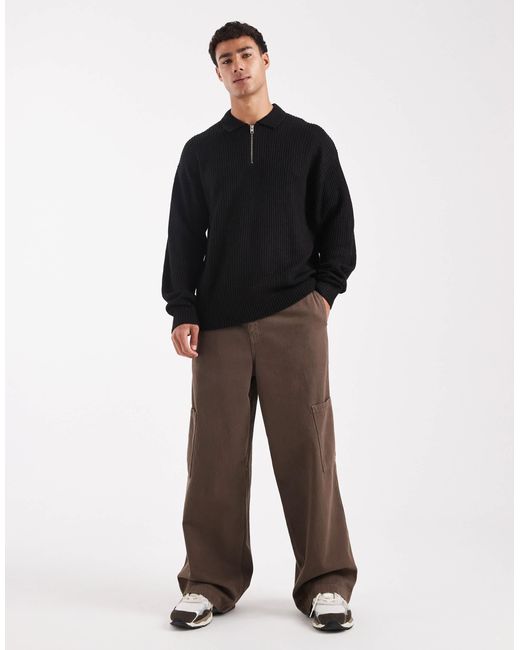 JJ Rebel – oversize-strickpullover in Black für Herren