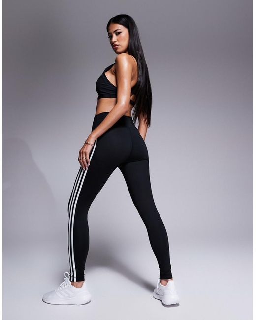 Adidas Originals Black Adidas Training Essentials 3 Stripe 7/8 leggings