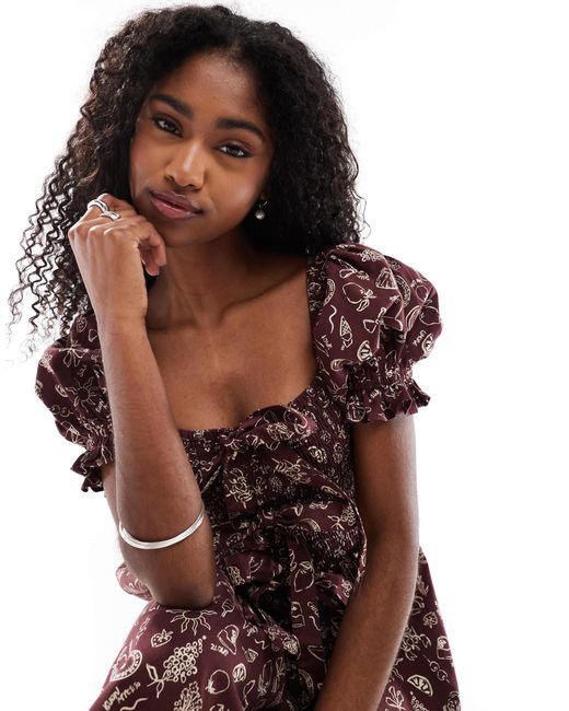 Miss Selfridge Shirred Bust Tie Front Mini Dress