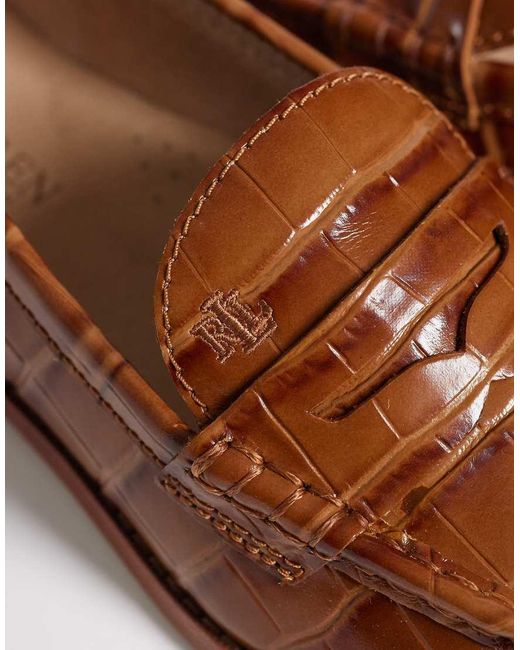 Ralph Lauren Brown Croc Loafer