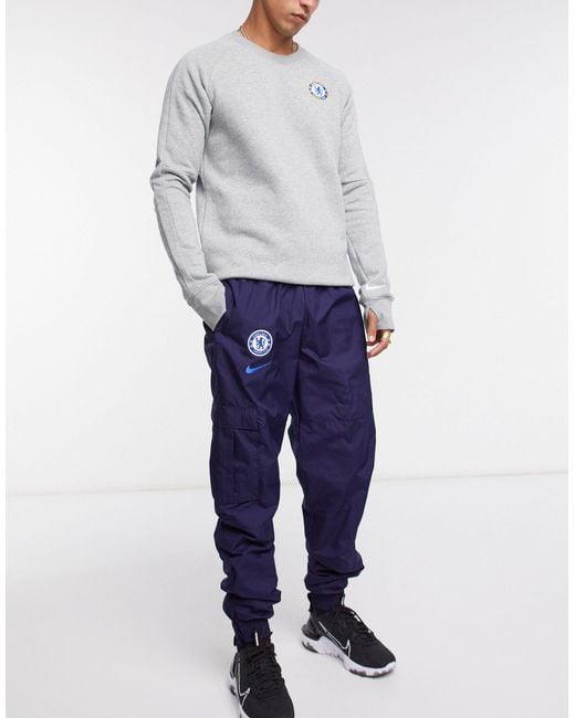 Nike Football Blue Chelsea Fc Cargo joggers for men