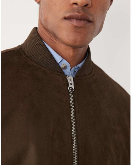 ASOS Brown Faux Suede Oversized Jacket for men