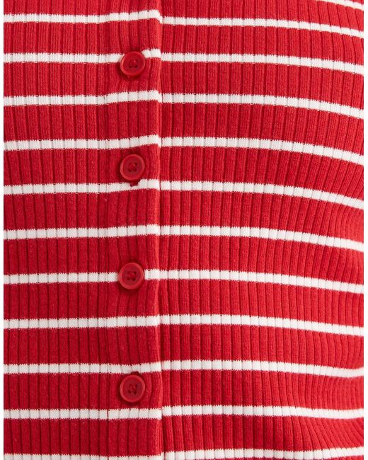 Levi's Red Muse Button Down Rib Jersey Top