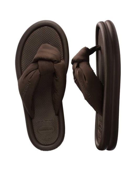 Havaianas Brown Overpuff Boho Flip Flops