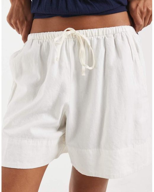 Gap Blue Drawstring Linen Shorts