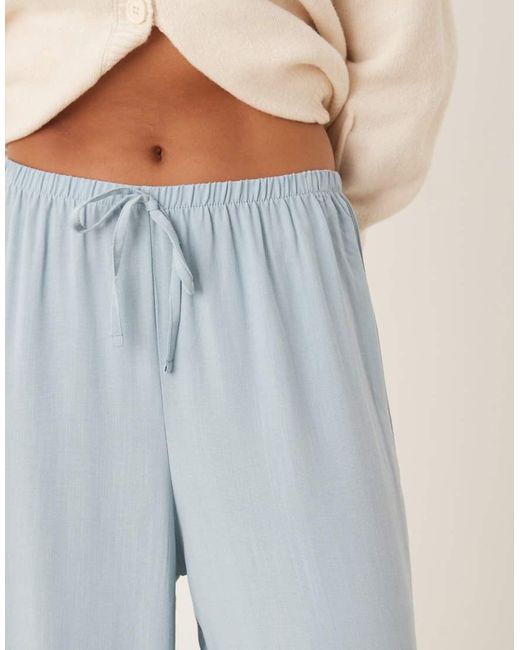 ASOS Broek Met Linnenlook En Elastische Taille in het Blue