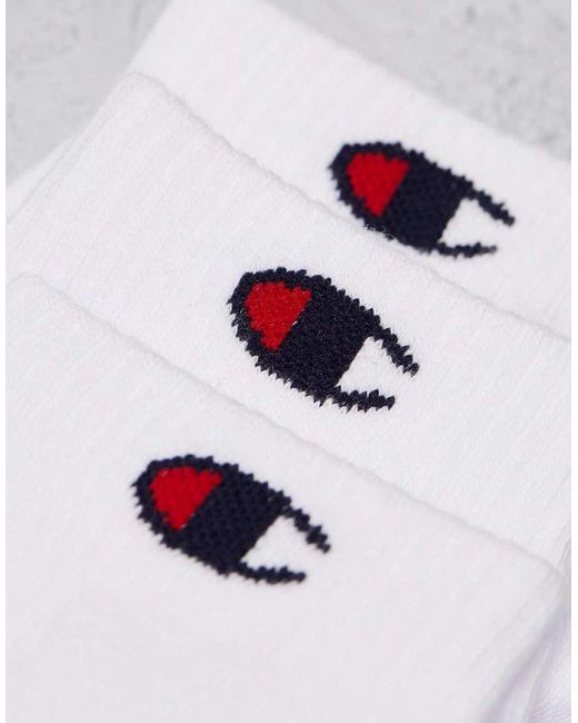 Champion White 3 Pack Quarter Socks for men