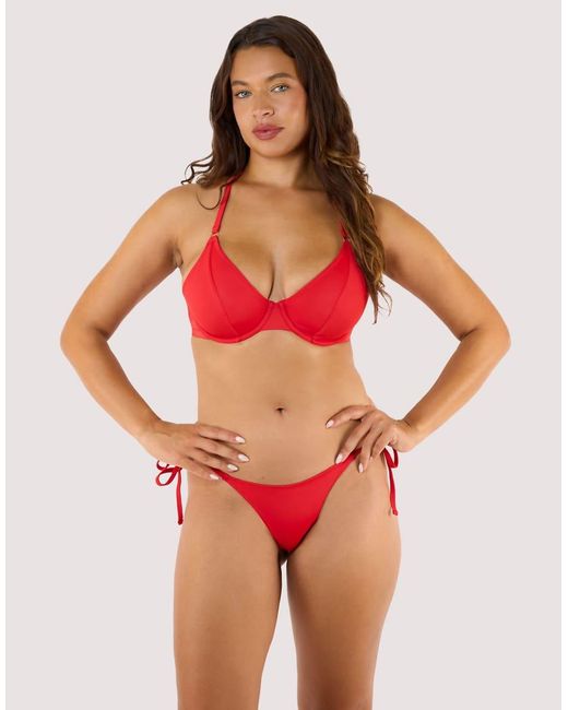 Wolf & Whistle Red Paloma Tie Side Bikini Brief
