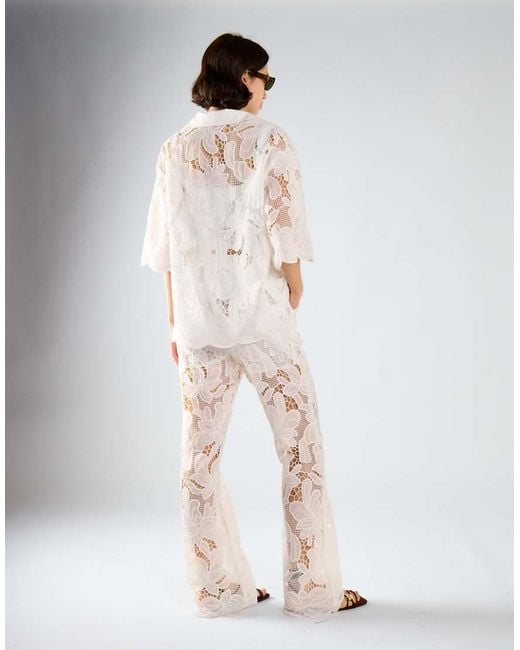 Glamorous White Flared Leg Trousers