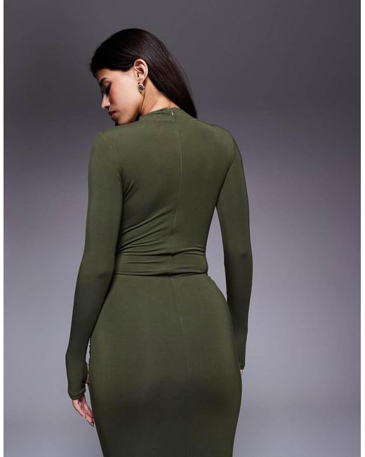 Wanderdoll Green Exclusive Nara Sculpting Second Skin High Neck Long Sleeve Body Co-Ord