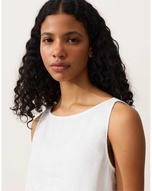 Oysho Natural 100% Linen Square Top