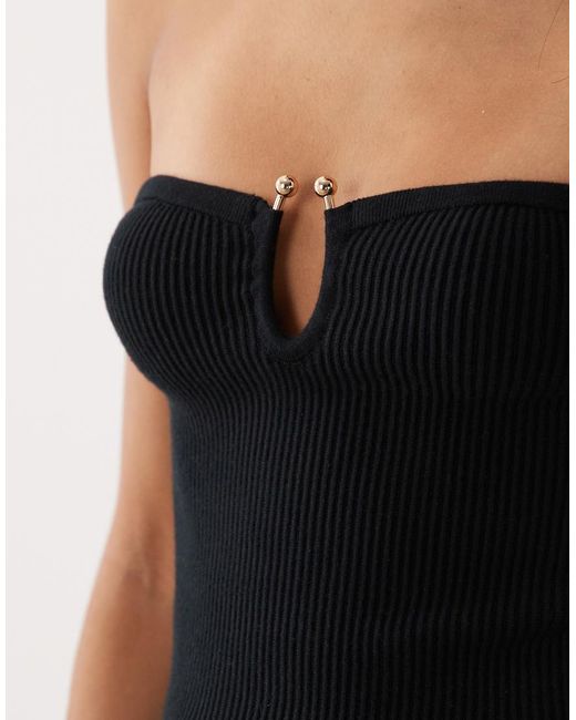 Abercrombie & Fitch Blue Bandeau Top With Structured Hardware Detail