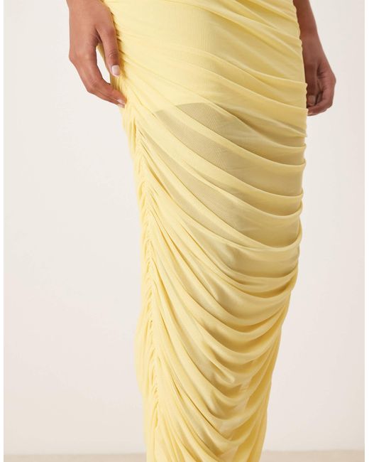 Forever New Natural – asymmetrisches, gerafftes midaxi-kleid aus netzstoff