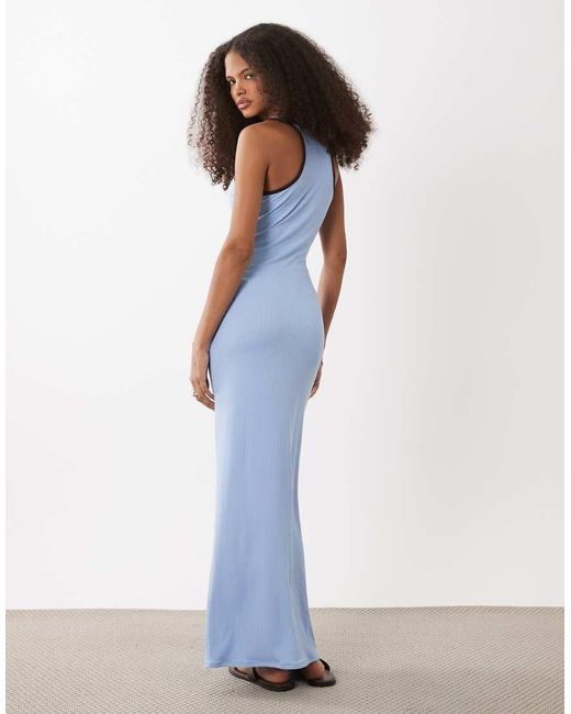 ASOS Blue Halter Neck Bodycon Midi Dress