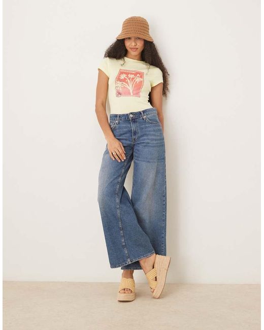ASOS Blue Baby Tee With Flower Graphic
