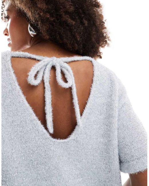 4th & Reckless Gebreide Mini T-Shirtjurk in het White