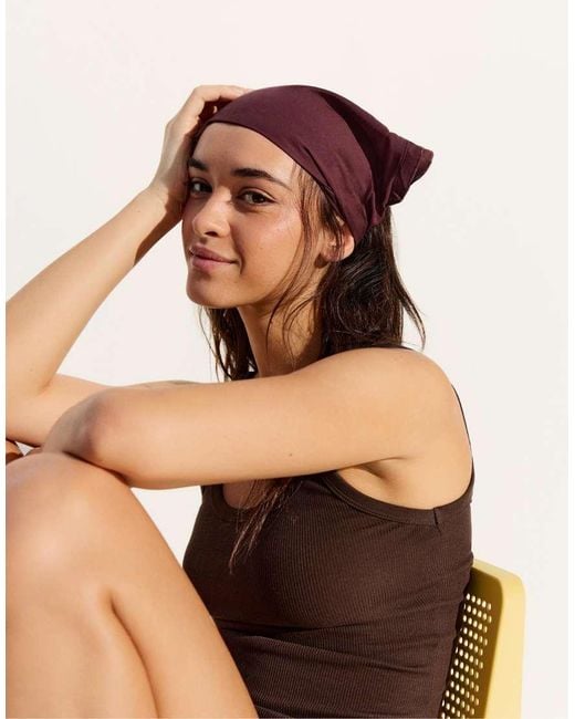 Bershka Brown Ruffled Hair Bandana