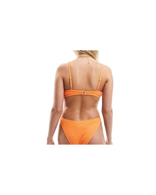 Lindex Orange Naomi Crinkle Brazilian Bikini Bottom