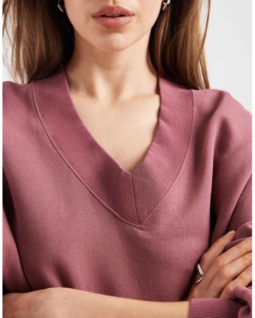 Levi's Red Slouchy V-neck Sweatshirt