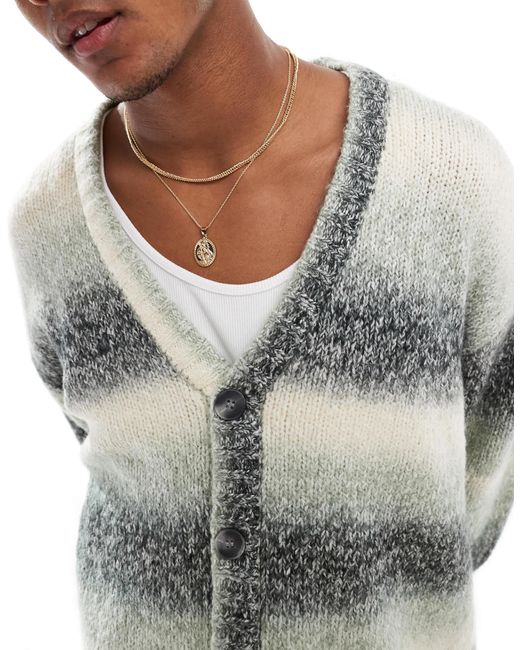 Cotton On Cotton on – strickjacke mit kastiger passform und farbverlauf in Gray für Herren