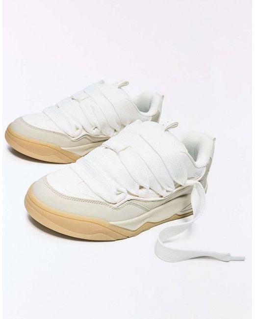Bershka White Chunky Skate Shoes for men