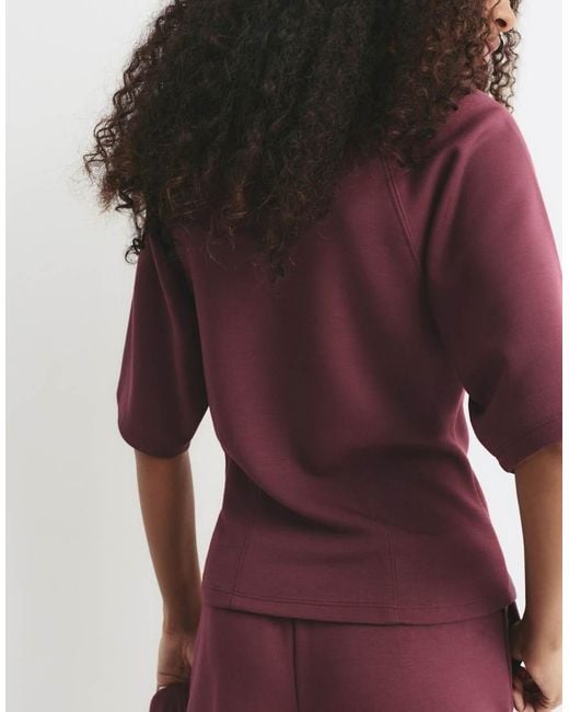 Pull&Bear Red Short Sleeve Sweatshirt