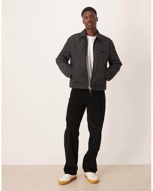 ARKET Black Nylon Minimal Jacket With Zip Front for men