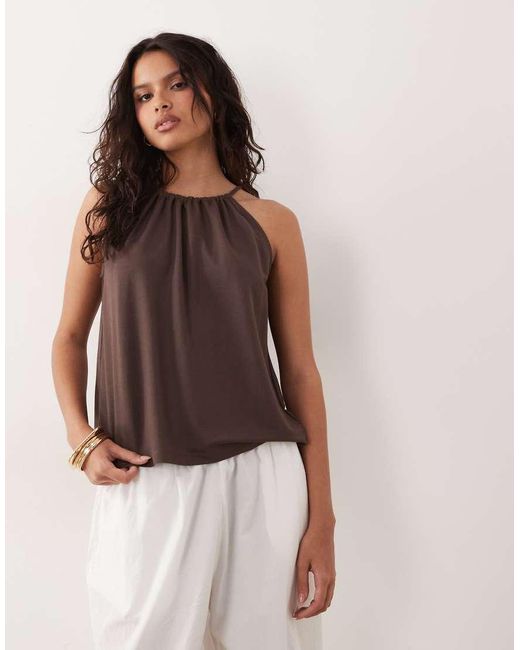 Jdy Brown Halterneck Top
