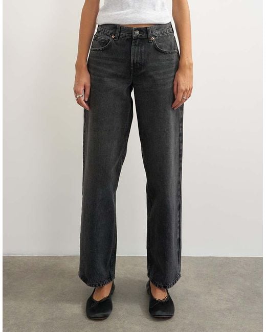TOPSHOP White Cinch Low Rise Relaxed Jean