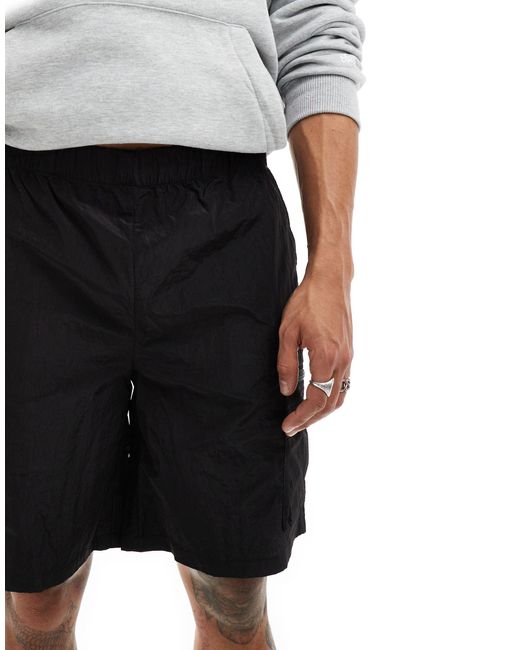 Rains Black Kano Nylon Utility Shorts for men