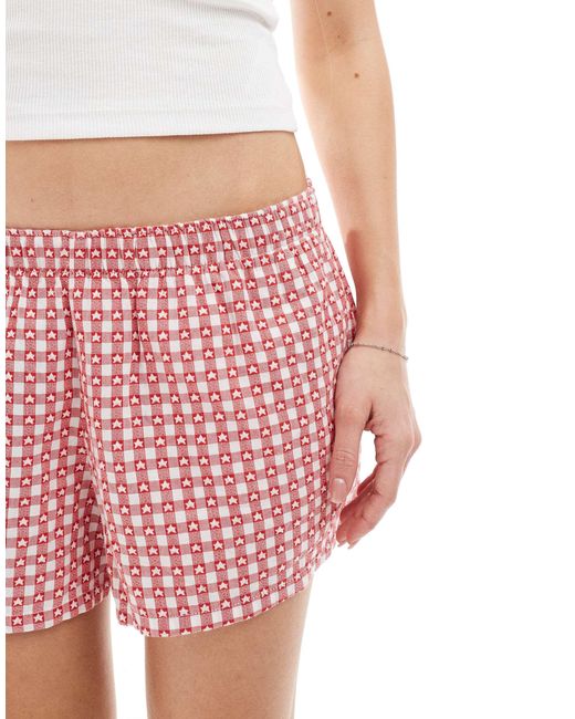 Hollister White Low Rise baggy Boxer Pyjama Shorts