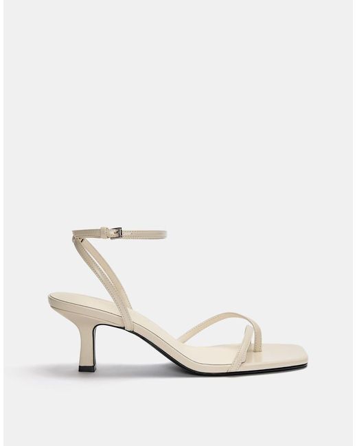 Pull&Bear Natural Strappy Heeled Sandals