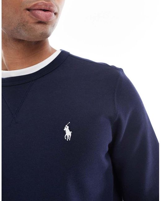 Polo Ralph Lauren Blue Icon Logo Double Knit Sweatshirt for men