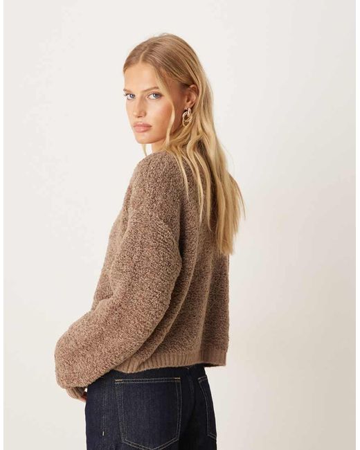 Jdy Brown Teddy Cardigan