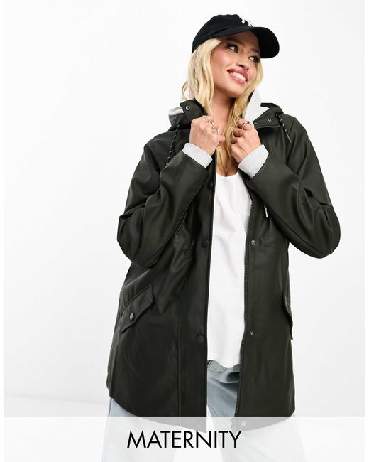 Vero Moda Black Raincoat With Borg Lining