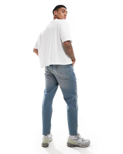 Jeans rigidi classici lavaggio medio di ASOS in Blue da Uomo