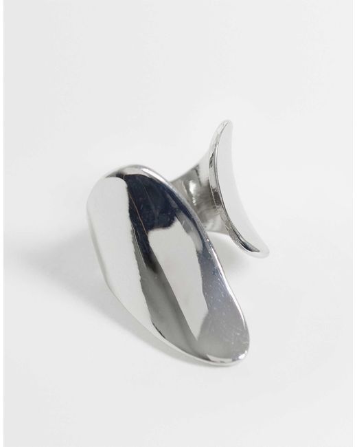 ASOS White Ring Open Abstract Design