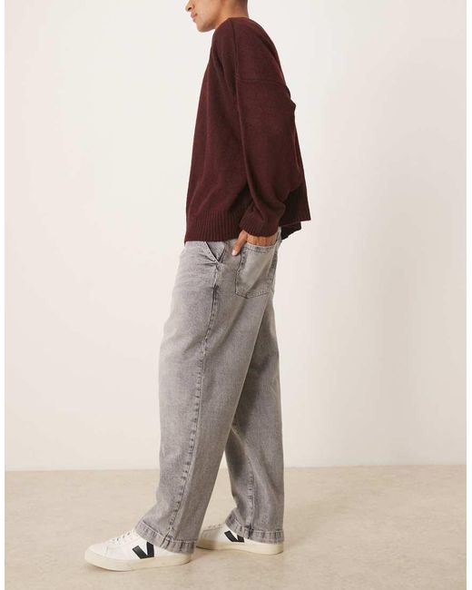 ASOS Multicolor Relaxed Tapered Pleated Jeans for men