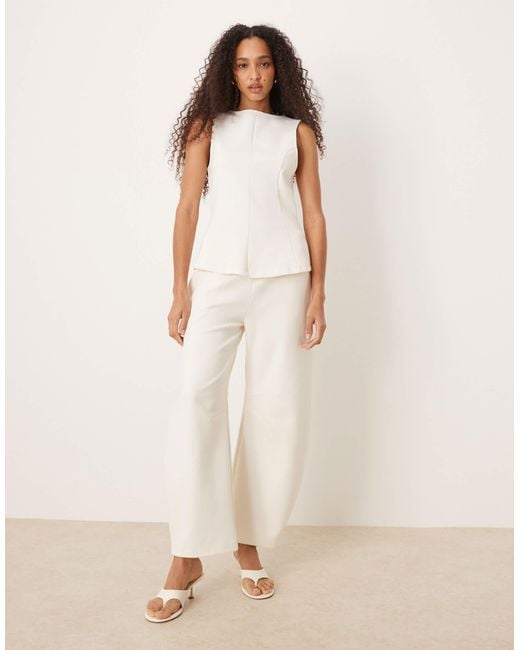 ASOS Natural Interlock Co-ord Barrel Leg jogger