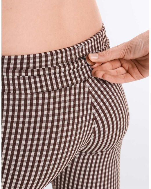 Oysho White Comfortlux High-Rise 20Cm Gingham Leggings