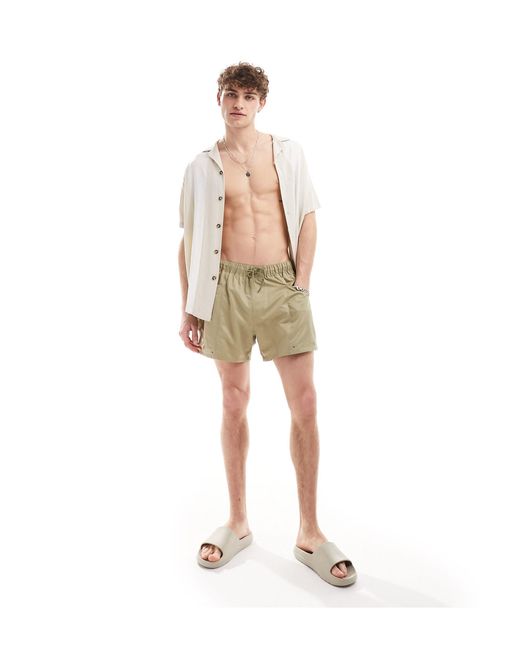 Pantaloncini da bagno verdi taglio super corto con tasche cargo di ASOS in Natural da Uomo