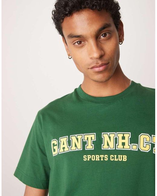 Gant Green Collegiate Logo T-shirt for men