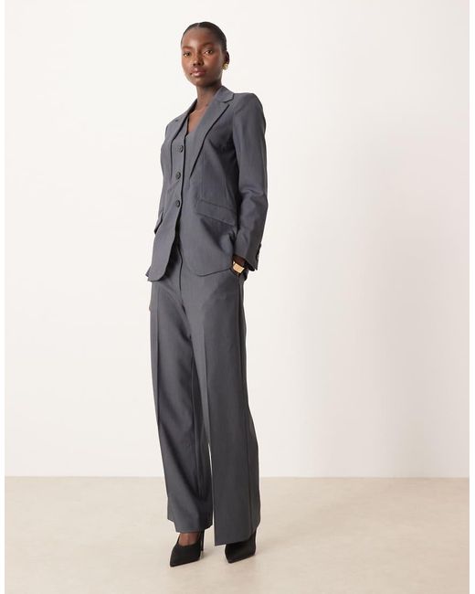Aware Gray Premium Waistcoat Detail Tailored Blazer Co-ord